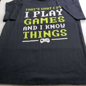 Tee MENS Humorous TL Play Games Large NWOT